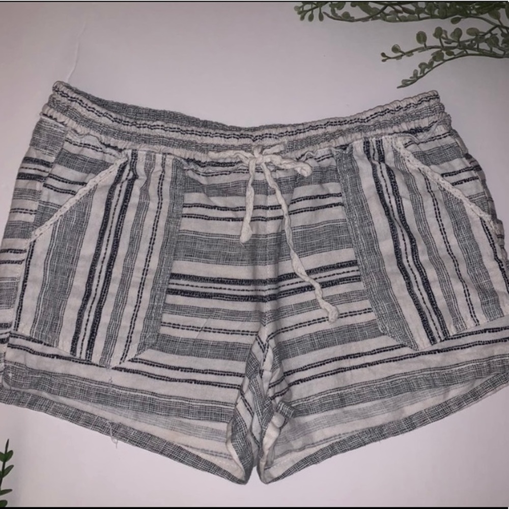 Navy blue and White Striped Shorts
